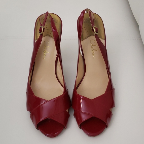 Cole Haan patent leather slingback Sandal Red s10B - Picture 2 of 12